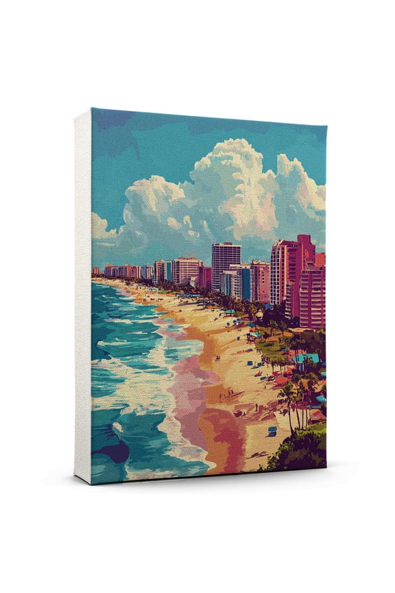 Virginia Beach Canvass Vintage, Virginia Travel Prints Wall Art, Virginia Beach Travel Canvas, Virginia Travel Colorful Canvas - 100AZ1439