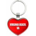 thumbnail image 1 of Virginia Beach VA - City State Metal Heart Keychain Key Chain Ring, Multiple Colors Available, 1 of 1