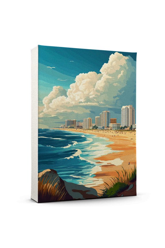 Virginia Beach Vintage Travel Canvass, Virginia Canvas Wall Art, Virginia Beach Canvas Wall Art, Virginia Wall Art Picture Print Decor - 105AZ1454