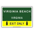 thumbnail image 1 of Virginia Beach Virginia Exit Only With Pointer Arrow Direction Way Road Signs Alert Caution Warning Aluminum Metal Sign 12"x18" Plate, 1 of 1