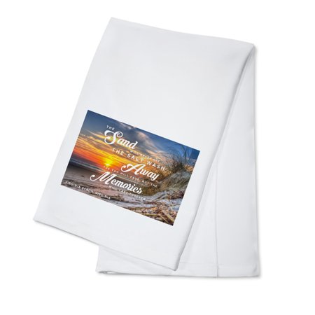 Virginia Beach, Virginia, Sunset, Beach Sentiment (100% Cotton Tea Towel, Decorative Hand Towel, Kitchen and Home)