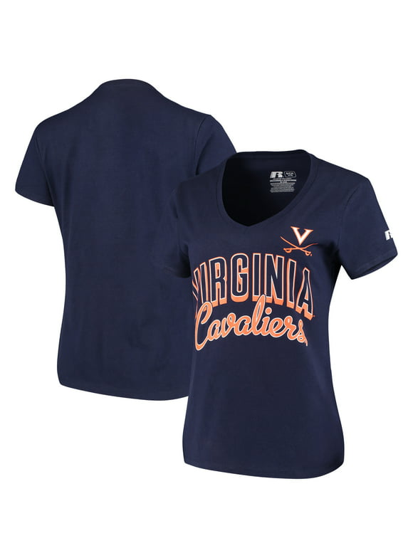 Virginia Cavaliers Russell Athletic Women's Arch V-Neck T-Shirt - Navy