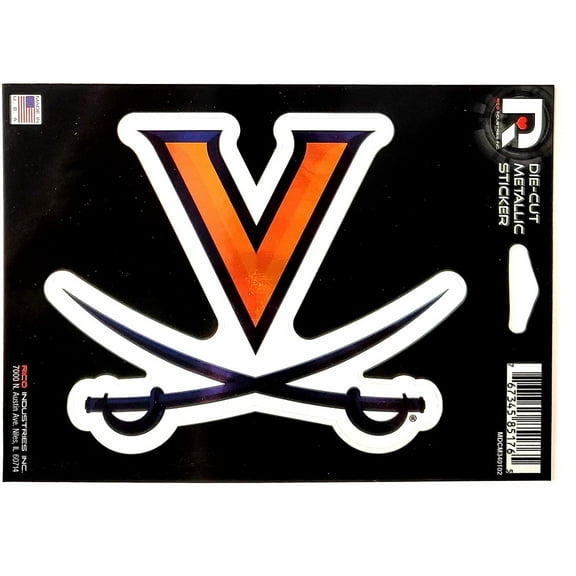 Virginia Cavaliers UVA 5" Decal Metallic Chrome Shimmer Die Cut Auto Sticker Emblem University of