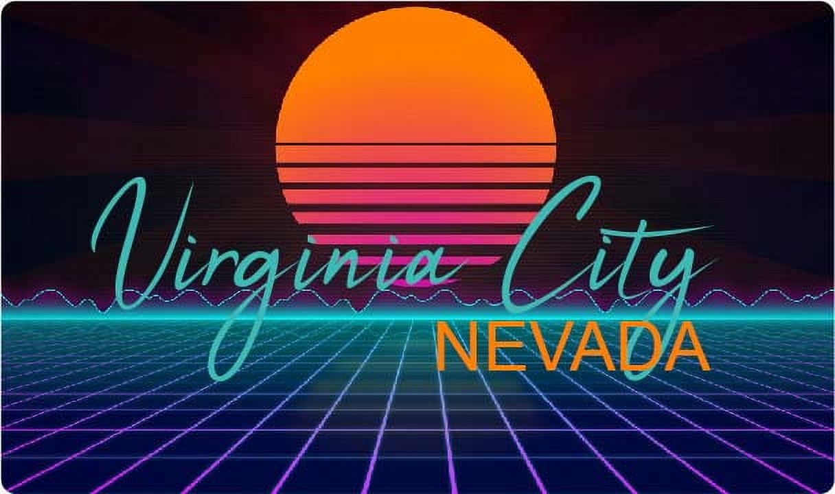 Virginia City Nevada 2 X 1.25Inch Vinyl Decal Stiker Retro Neon Design