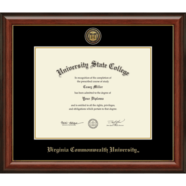 Virginia Commonwealth University Diploma Frame, Document Size 14" x 11"