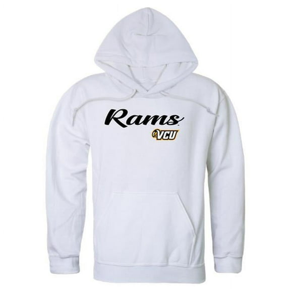 Virginia Commonwealth University Rams Script Hoodie, White - Medium