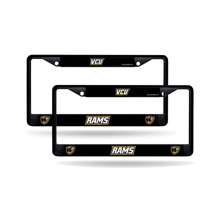 Virginia Commonwealth VCU Rams Black Metal License Plate Frame - Set of 2 Frames
