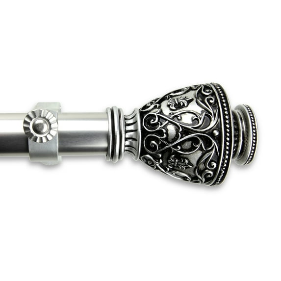 Virginia Curtain Rod 1 inch 66-120 inch - Satin Nickel