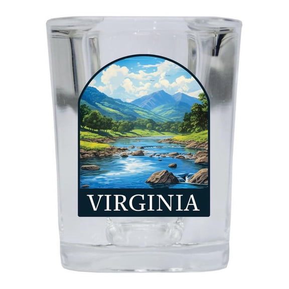 Virginia Design B Souvenir 2 oz Square Shot Glass Clear