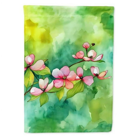 Virginia Dogwood in Watercolor Garden Flag 11.25 in x 15.5 in