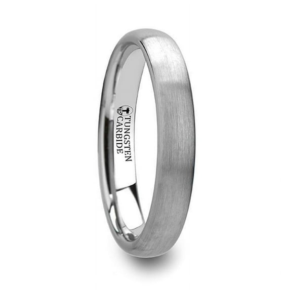Virginia Domed Brush Finished Womens White Tungsten Ring