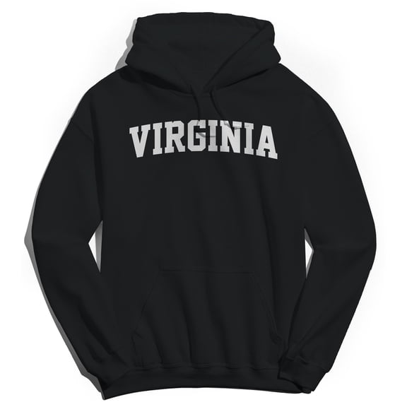 Virginia Graphic Black Men's Cotton Pullover Hoodie