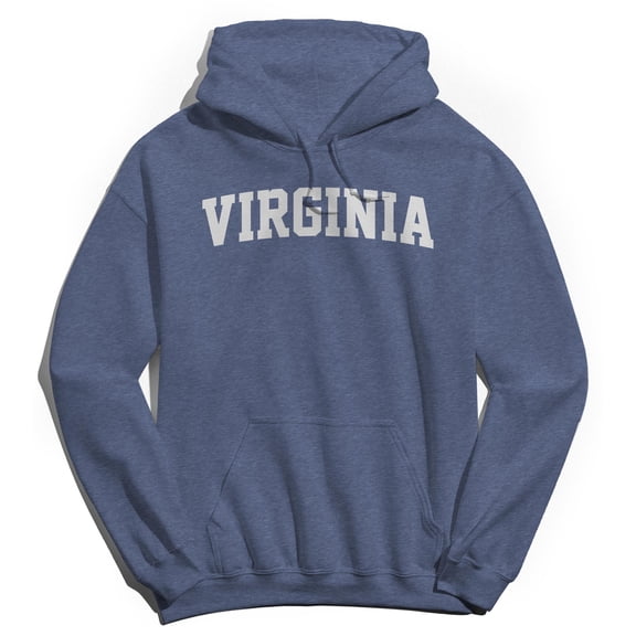 Virginia Graphic Navy Heather Men's Cotton Pullover Hoodie