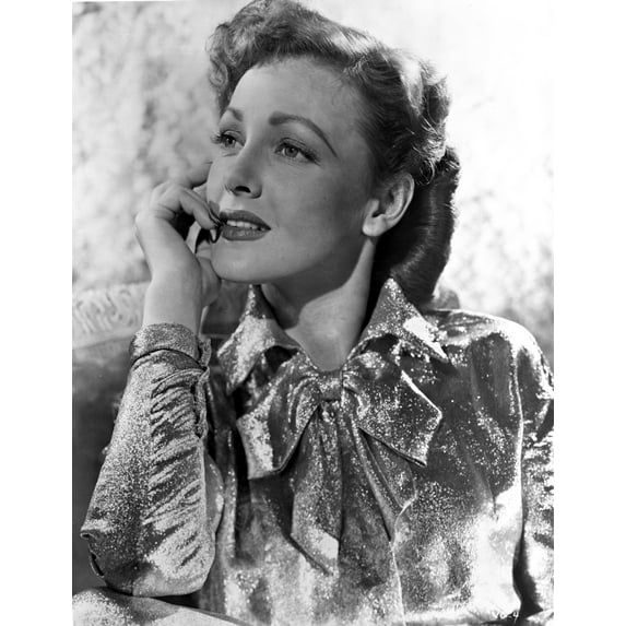 Virginia Grey on a Printed Long Sleeve Top Photo Print (8 x 10)