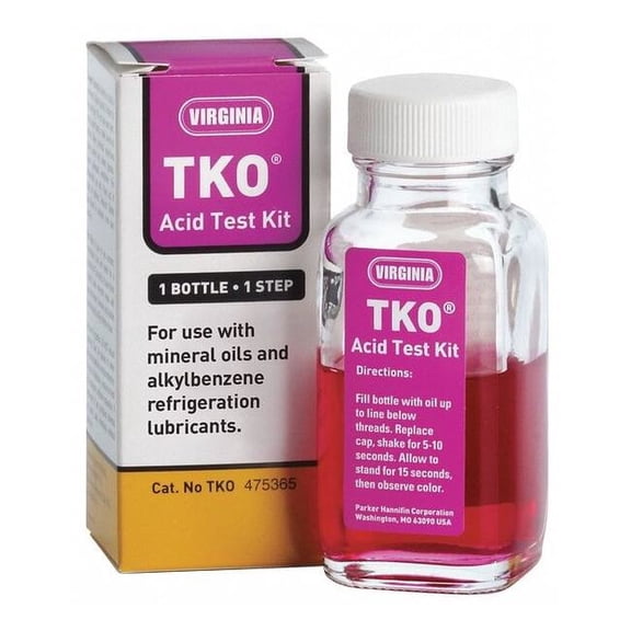 Virginia Kmp Refrigeration Oil Acid Test Kit, 4 oz Sz TKO