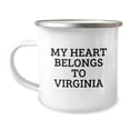 thumbnail image 1 of Virginia Lovers' Funny Camping Mug, Gifts from Friends to Virginia, My Heart Belongs To Virginia, Birthday Unique Gifts for Him or Her, 1 of 4