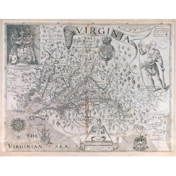 Virginia Map Poster Print, 18 x 24