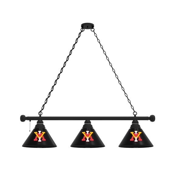 Virginia Military Institute 3 Shade Billiard Light with Black Fixture