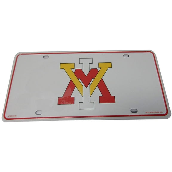Virginia Military Institute Keydets Metal Auto Tag License Plate, White Design, 6x12 Inch