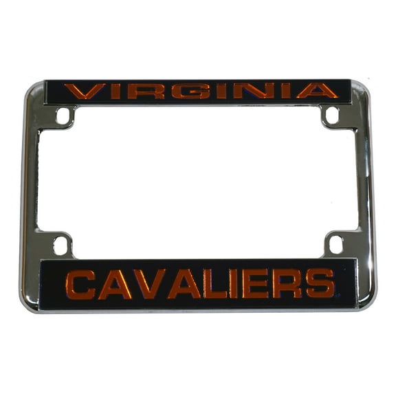 Virginia NCAA Cavaliers Chrome Motorcycle License Plate Frame - also Recreational Vehicles, RVs, Bikes & Scooters