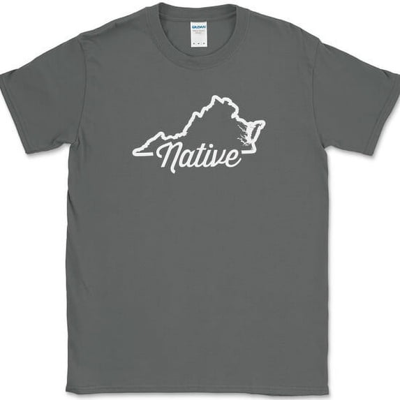 Virginia Native T-Shirt Funny Humor State Pride Geography Tee - Charcoal, 2XL