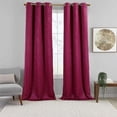 thumbnail image 1 of Virginia Pair (Set Of 2) Blackout Weave Energy-Saving Thermal Curtain Panels Grommet Embossed Fabric Leafy Designs - 74"W X 63" L - Burgundy, 1 of 4
