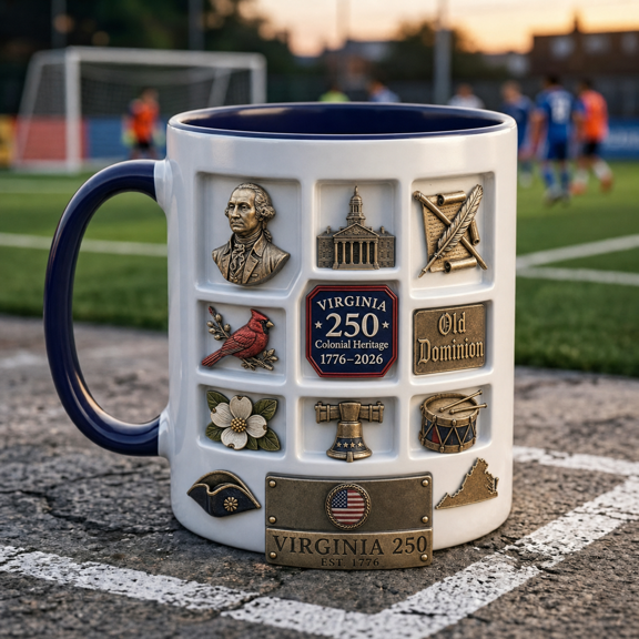 Virginia Patriotic Mug 2D Printed 3D Effect Colonial History Gift