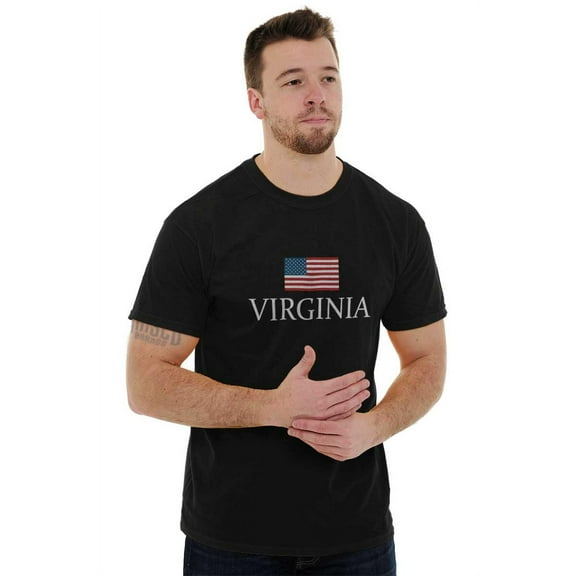Virginia Pride American Flag VA USA Men's Graphic T Shirt Tees Brisco Brands L