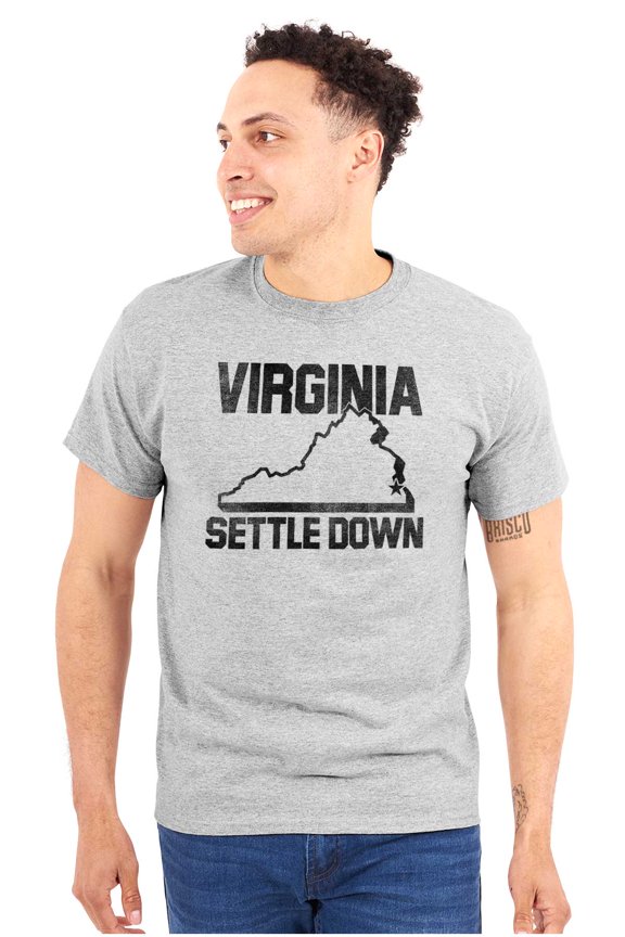 Virginia Settle State Map Shape Funny Men's Graphic T Shirt Tees Brisco Brands L