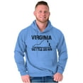 thumbnail image 1 of Virginia Settle State Map Shape Funny Unisex Plus Fleece Graphic Hoodie Brisco Brands 2X, 1 of 5
