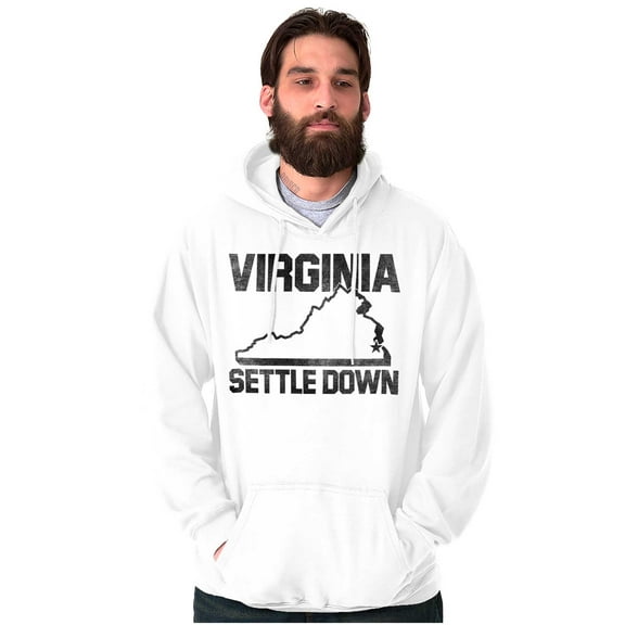Virginia Settle State Map Shape Funny Unisex Plus Fleece Graphic Hoodie Brisco Brands 2X