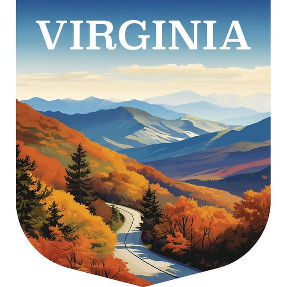 Virginia Souvenir Decorative Vinyl Decal Sticker (2-Inch)