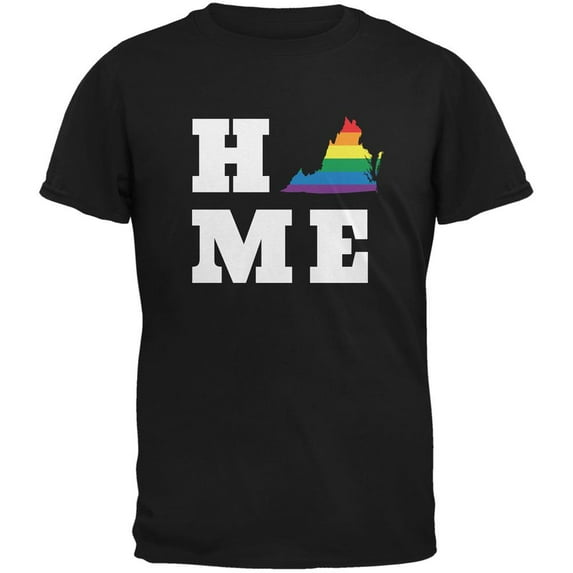 Virginia State Home LGBT Black Adult T-Shirt - 2X-Large