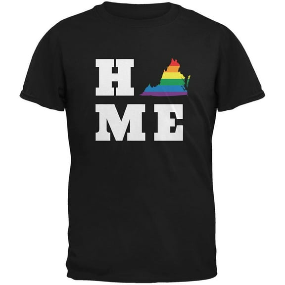 Virginia State Home LGBT Black Adult T-Shirt - 2X-Large