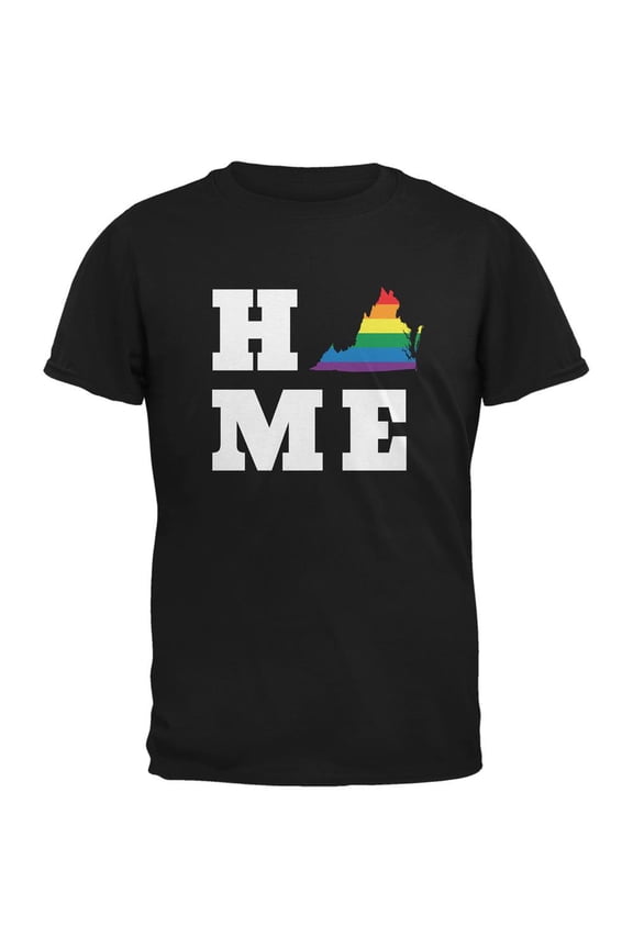 Virginia State Home LGBT Black Adult T-Shirt - Medium