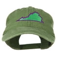 thumbnail image 1 of Virginia State Map Embroidered Washed Cotton Cap - Olive Green OSFM, 1 of 5