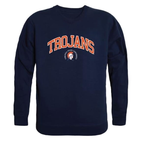 Virginia State University Trojans Campus Crewneck Sweatshirt, Navy - Large
