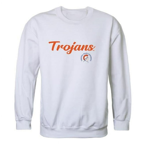 Virginia State University Trojans Script Crewneck Sweatshirt, White - Small