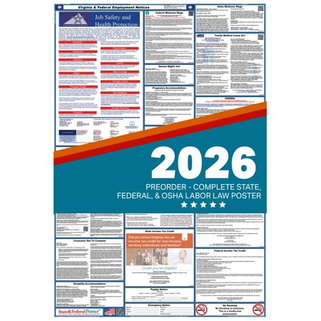 Virginia State and Federal Labor Law Poster 2026 ENGLISH