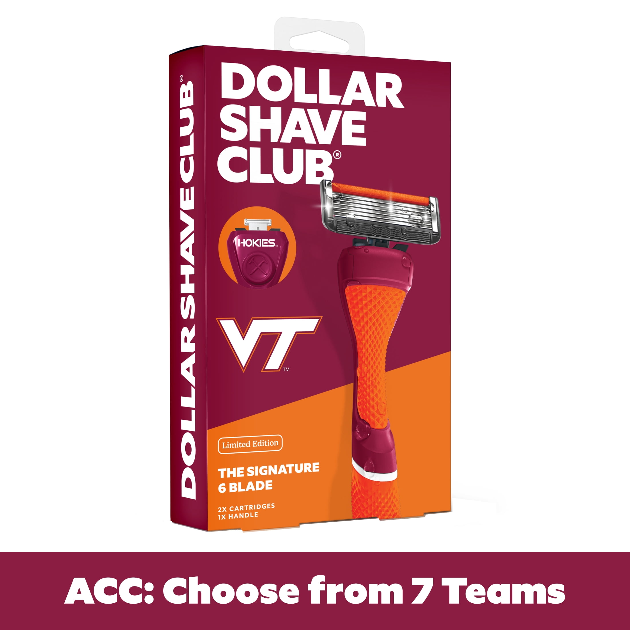 Dollar Shave Club Virginia Tech 6-Blade Razor Starter Set