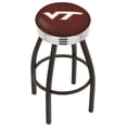 thumbnail image 1 of Virginia Tech Hokies 30" Black Wrinkle Swivel Bar Stool with Chrome Ribbed Ring, 1 of 7