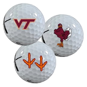 Virginia Tech Hokies Logo Edition Officially Licensed NCAA Taylormade Distance+ Golf Balls 12-Pack (Dozen)