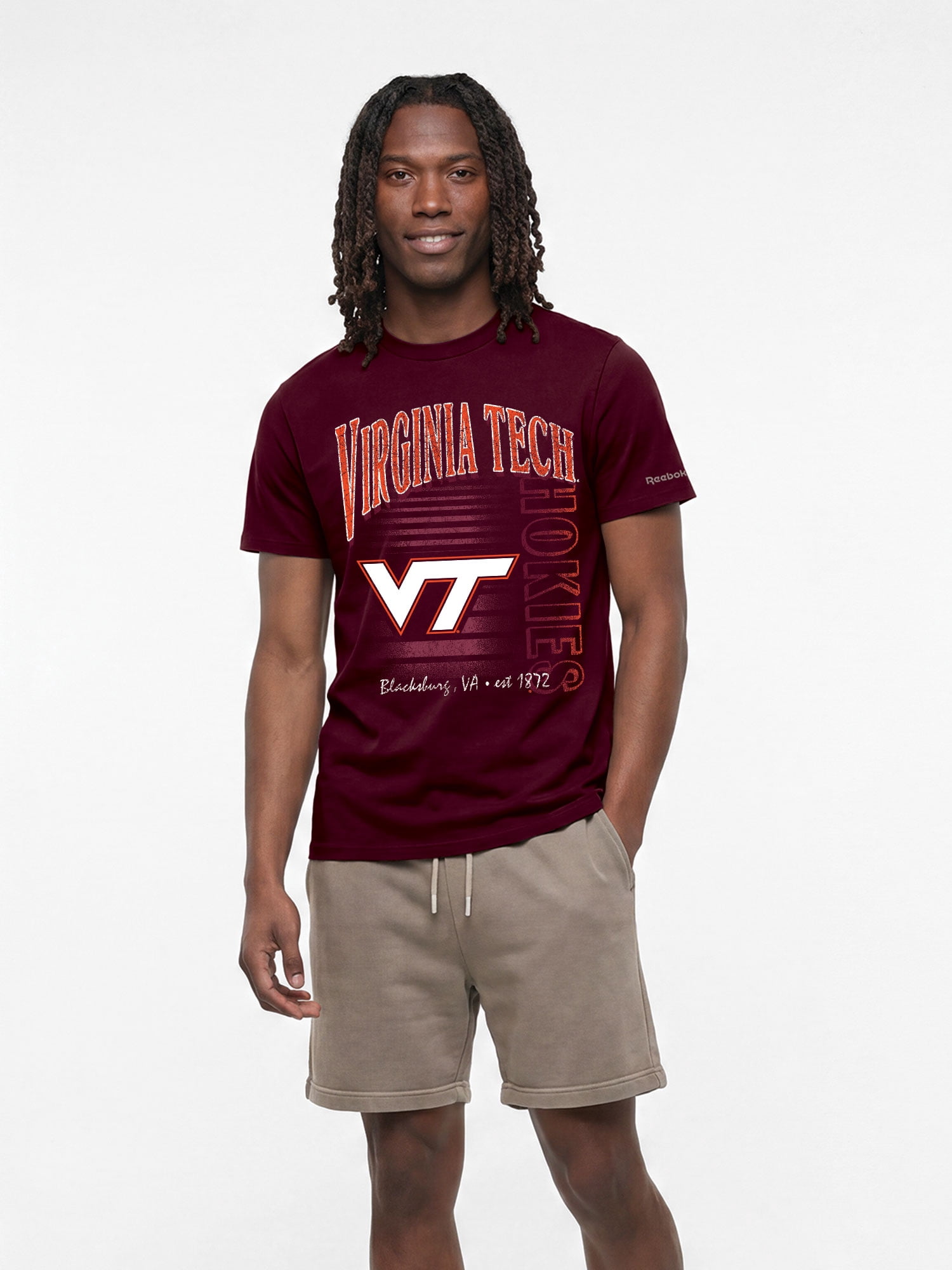 Virginia Tech Hokies Reebok Mens Crew Neck Short Sleeve T-Shirt