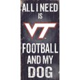 thumbnail image 1 of Virginia Tech Hokies Sign Wood 6x12 Football and Dog Design - Special Order, 1 of 2