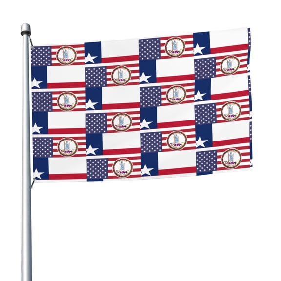Virginia Texas Flag Flag 5x8 Ft Print Vivid Color Light-Weighted Flags With Grommets