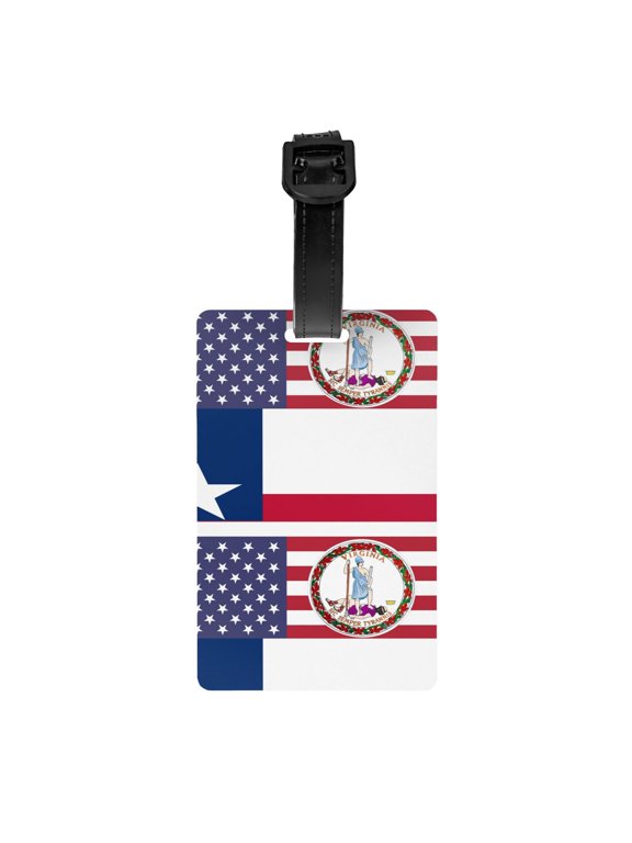 Virginia Texas Flag Luggage Identifier Name Tag For Backpacks Suitcases Bags Baggage