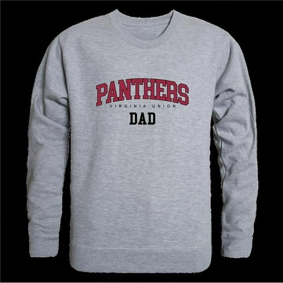 Virginia Union University Panthers Dad Crewneck Sweatshirt, Heather Grey - Small