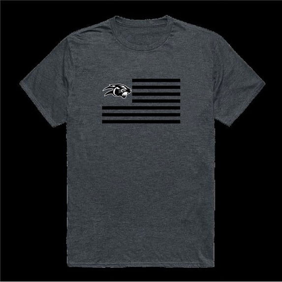 Virginia Union University Panthers Flag T-Shirt, Heather Charcoal - 2XL