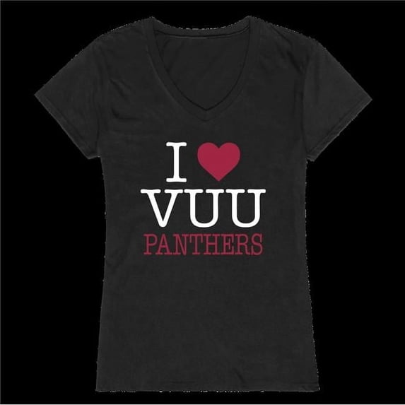 Virginia Union University Panthers I Love Women T-Shirt, Black - 2XL