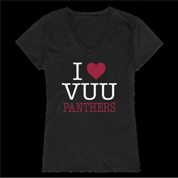 Virginia Union University Panthers I Love Women T-Shirt, Black - Extra Large